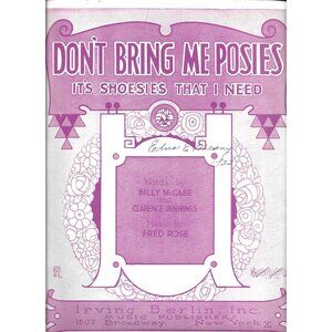 Dont Bring Me Posies Sheet Music By Irving Berlin Inc. 1921 Vintage Collectible